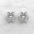 Sterling Silver 5*5mm Semi Mount Stud Earrings Empty Support Blank Claws Setting S925 Base Without Center Stone for DIY Inlay