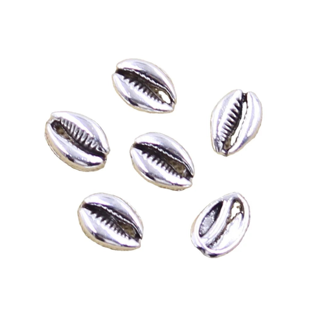 Charms 10x7mm Antique Silver Bohemian Conch Cowrie Shell Charms for Jewelry Making Crafting DIY Necklace Bracelet