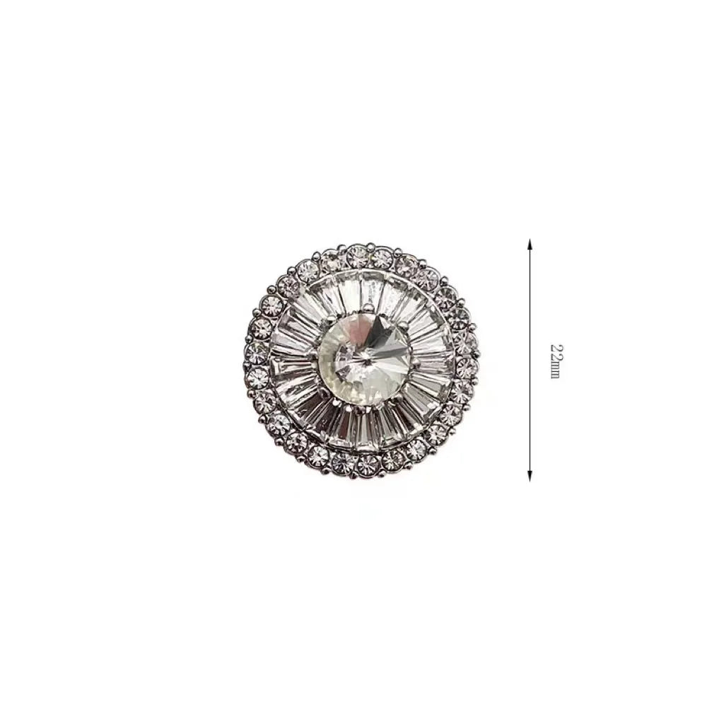 New Design 22mm Crystal Buttons Sewing Accessories Shank Diamond Rhinestone Zinc Alloy Buttons for Clothes