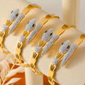 New Luxury Tarnish Free 18k Gold Plated 316L Stainless Steel Open Diamond Snake Bracelet Bangle for Women