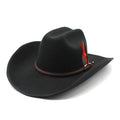 Sombrero Vaquero Wholesale Cheap Feather Belt Cowboy Hats for Men Adult