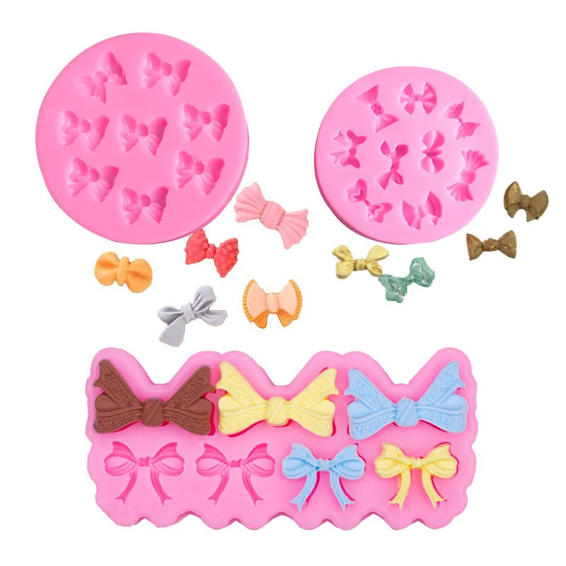Diy Bow Cake Decorative Silicone Mold Chocolate Fondant Baking Mold Drop Glue Jewelry Baking Tools