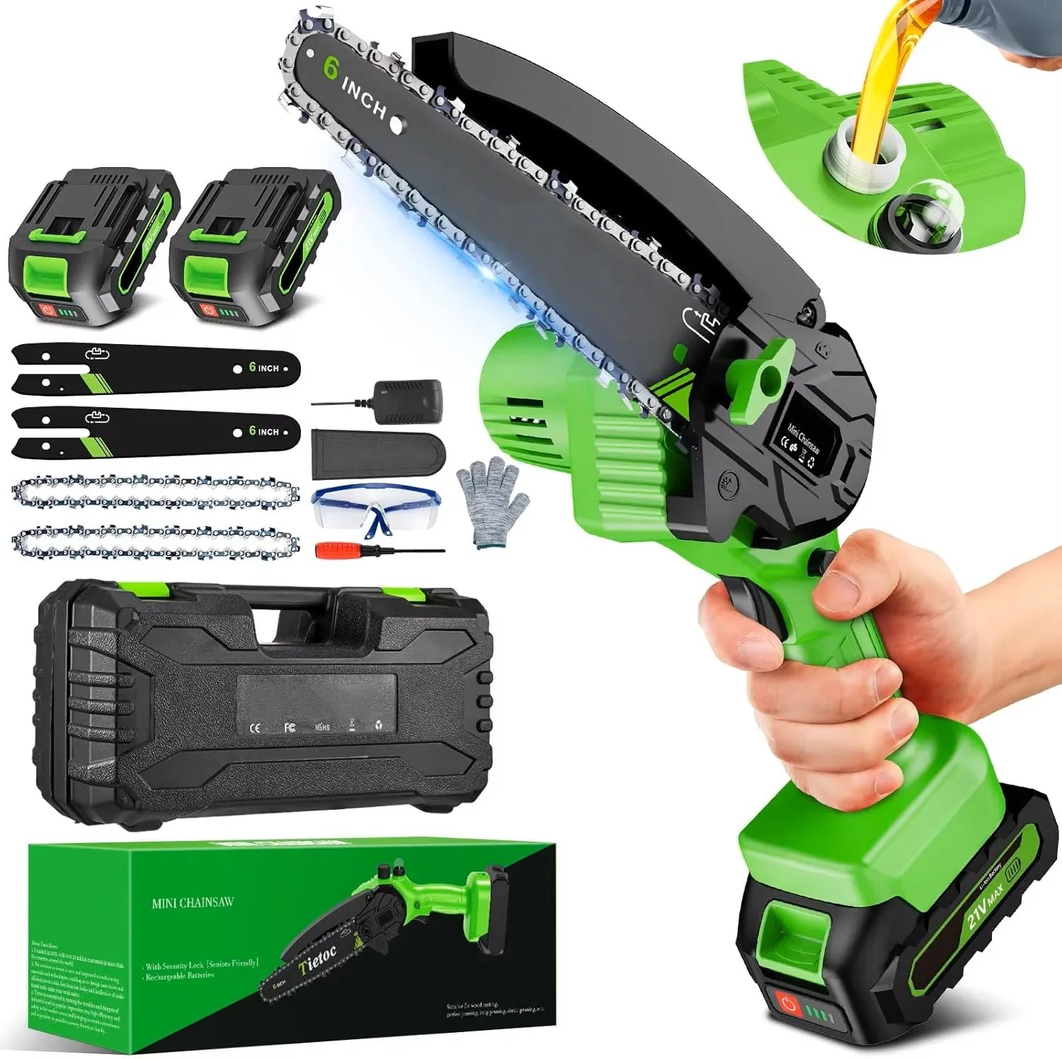 Mini Electric Chainsaw 6 Inch 2 Batteries Perfect Gift Men Dad Husband Cool Gadgets 2025 Mens Mother's Birthday Ideas