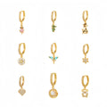 ZUOLA New Dangle Zircon Cartilage Huggie Earrings Eco-friendly Brass 18K Gold Plated Trendy Women's Piercing Jewelry Wholesale