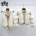 Natural Fur Vest Autumn Winter Genuine Fur Coat Women Fluffy Waistcoat New Fashion Real Fox Fur Gilet