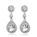 Luxury Alloy Metal Crystal Rhinestone Water Drop Earrings Trendy Wedding Bridal Jewelry for Women for Gifts