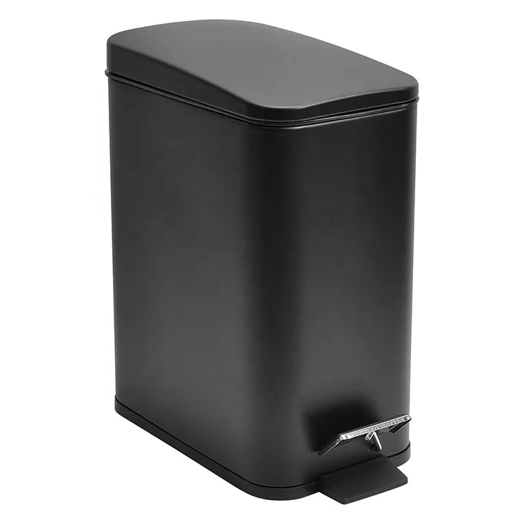 5 Liter Nordic Kitchen Black Iron Durable Foot Pedal Trash Can Operated Waste Bin