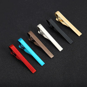 Men's 6 Colors Copper Tie Clips Minimalist Bar Tie Pins for Business Formal Wear Premium Metal Tie Accessories for Gentlemen