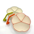 Baby Divider Plate Suction Plate with Straw Flower Shaped Set Food Plate