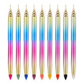 Custom Logo Double Heads Metal Handle Nail Gel Art Pen Dotting Pencils Nail Art Picker Pen Manicure Tool