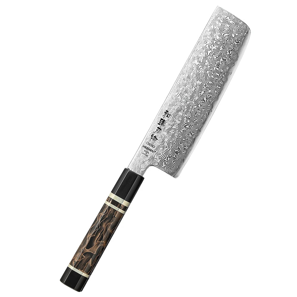 XINZUO New Sharp Japanese ZDP189 Nariki Knife Damascus Powder Steel Luxury Octagonal Resin Handle Kitchen Vegetable Knives