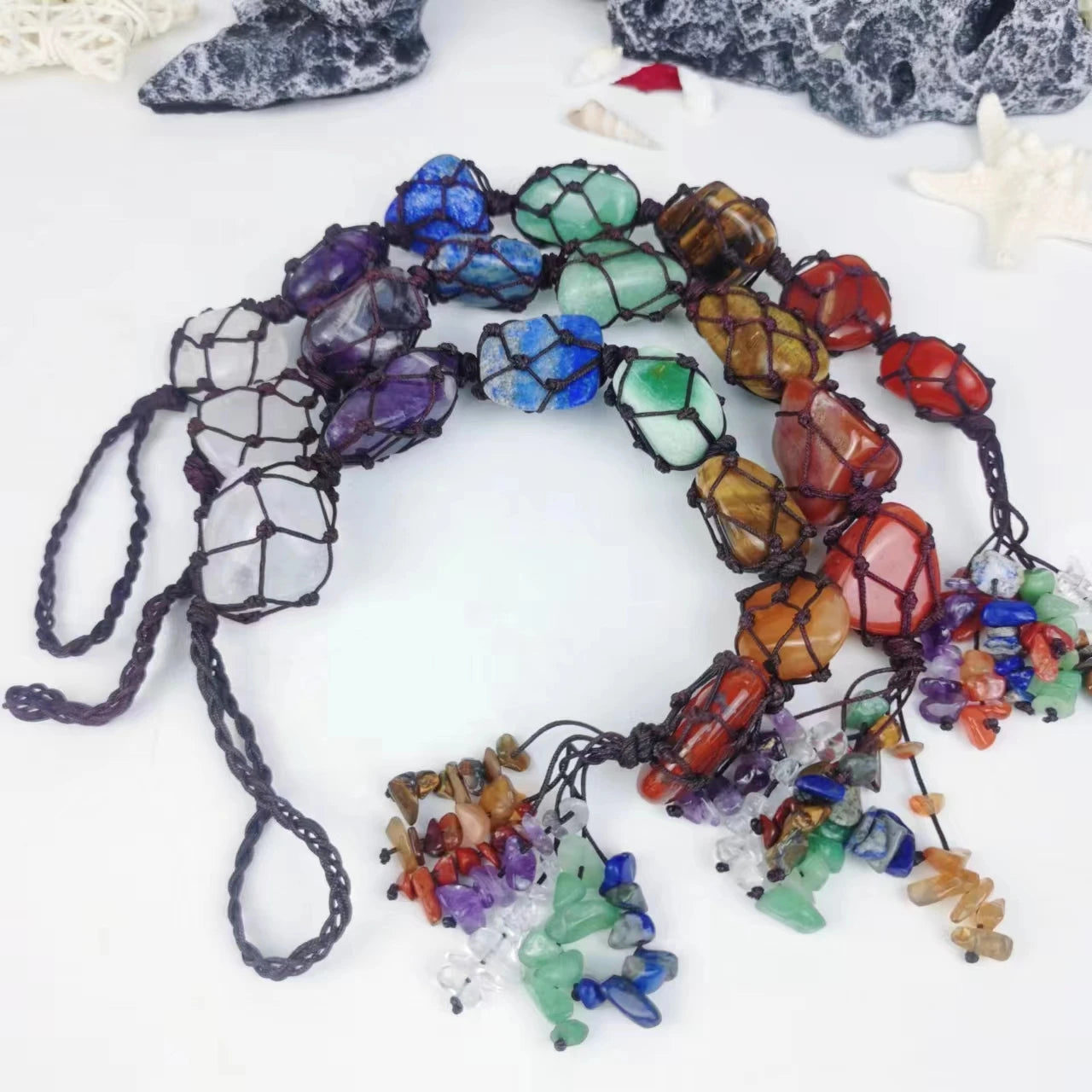 Natural Raw Stone Spiritual Healing Stone Tumbled Stone Car Pendant 7 Chakra Pendant Quartz Crystal Crafts
