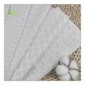 Good Selling Custom Cotton Embroidered Voile Fabric White Floral Embroidered Woven Soft Fabric for Garments for Boys and Girls