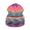 WomenTie Dye Solid Beanie Cuffed Winter Knit Watch Hat Tie-dye Skull Beanie