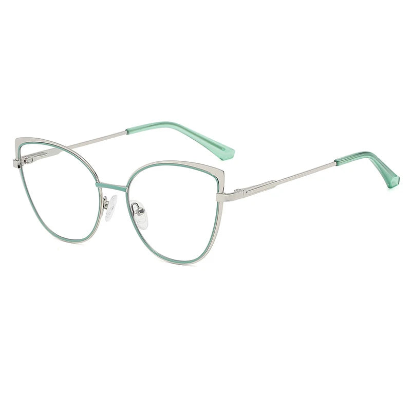 Wholesale Fashion Hinge Safety Eyewear Cat Eye Frame Eyeglasses Gold Eyewear Frame Optical Metal Eyewear Antiblue Light Glasses