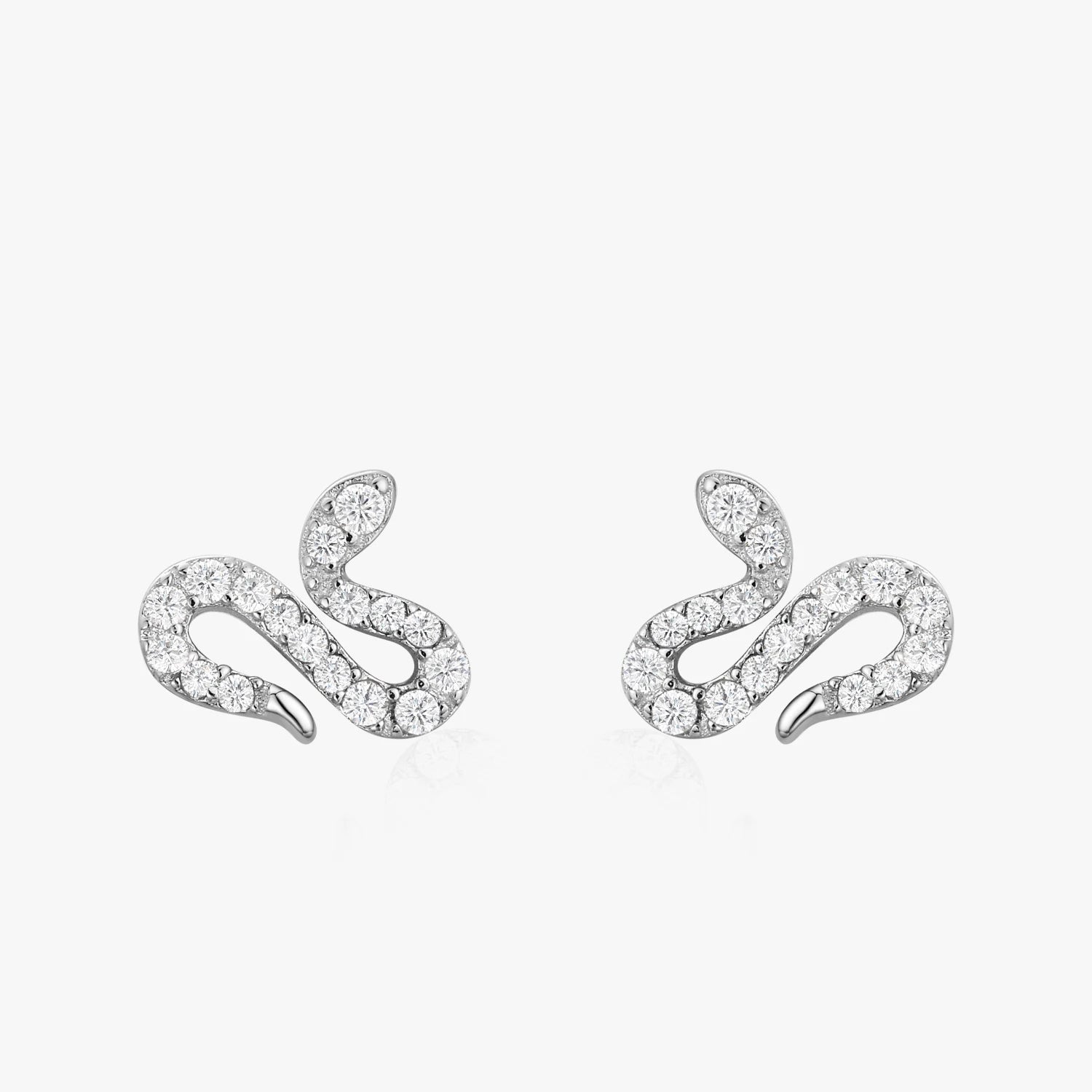Ailmay Fashion 925 Sterling Silver Cute Animal Little Snake Earrings Sparkling CZ for Women Girls Anti-Allergy Fine Jewelry Gift