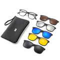 MK2311092 Magnetic Polarized Sunglasses PC TR Frame Clip on TAC Lens Night Vision Driving Glasses 5 Lens Myopia Frame Eyewear