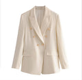 Europe and the United States 2026 Summer New Street Trendsetter Breasted Trim Suit Coat Loose Casual White Coat Female