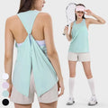 Back Hem Open Sports Tops Ice Feeling Breathable Gym Fitness Vest Hollow Back Sleeveless Workout Tops Yoga Tank Top for Women