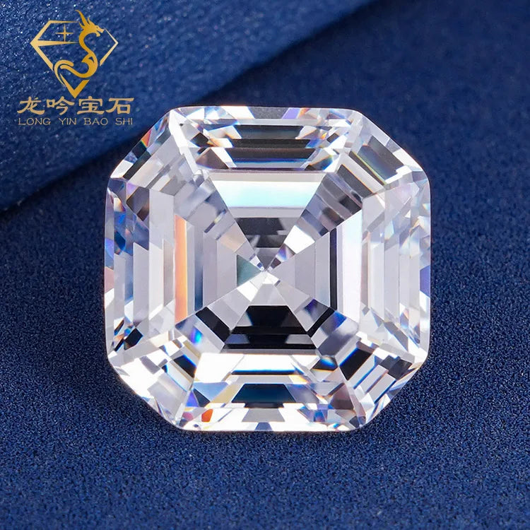 5A White Cubic Zirconia 2-10mm Asscher Cut Loose CZ Stone Factory Wholesale Zircon Stone for Ring Jewelry