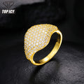 Top Icy Trendy Gold Plated 925 Sterling Silver VVS Moissanite Diamond Engagement Ring for Men and Women Fashion Jewelry