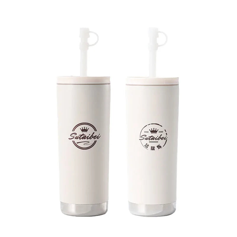 New Product Ideas 2026 Stainless Steel Straight Straw Cups Custom Logo Water Bottle Car Cup Vacuum Cup With Straw Tumbler