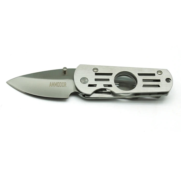 Stainless Steel Foldable Cigar Cutter with Hole Design-Portable Cigar Accessories