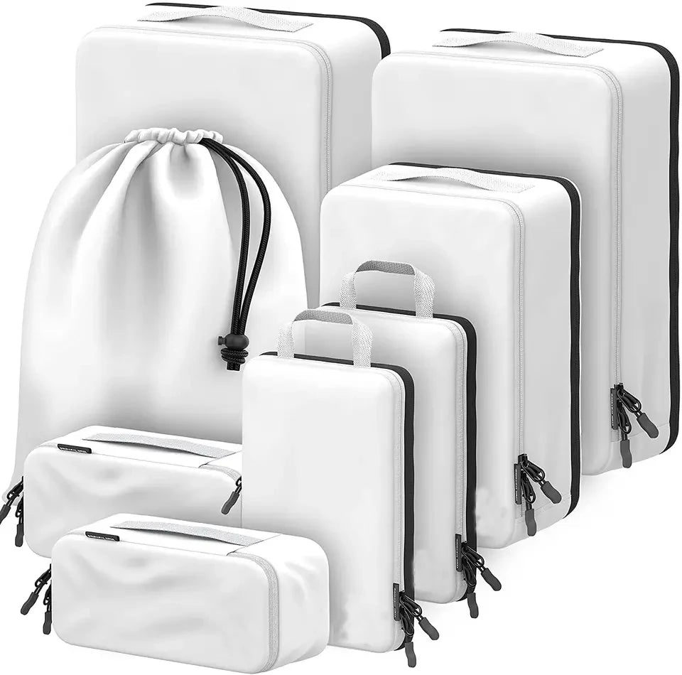 8pcs Set Packing Cubes Travel Bag Suitcase Clothes Storage Bags Travel Luggage Organizer and Toothbrush Cup Travel Essentials