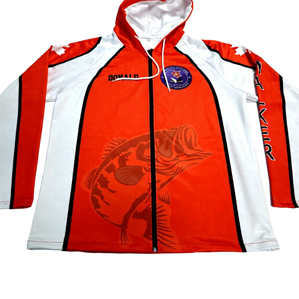 Custom Plus Size Men's Lightweight UPF 50 Breathable Quick Dry Anti-Bacterial 100% Polyester Zipper Closure Fishing Shirts Hood