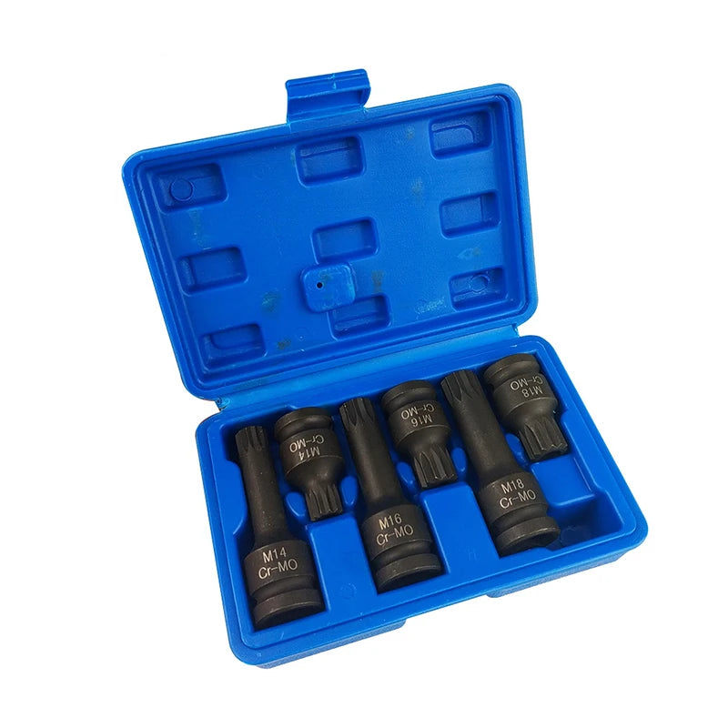 Set of 6pcs M Type with Holes 1/2 Pneumatic Integrated Wrench Socket Set