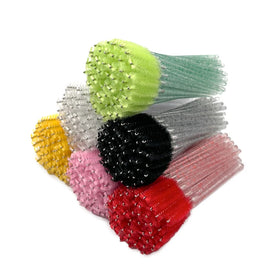 Colorful Mini Bendable Black Micro Makeup Tool Nylon Eye Brush Lash Wand Extension Disposable Spoolie Applicator Mascara Eyelash