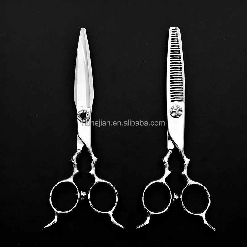 Beauty CNC Technology Professional Fashion Sculpted Handle Stainless Steel 440C Right-Handed Medium Hair Cutting Scissors