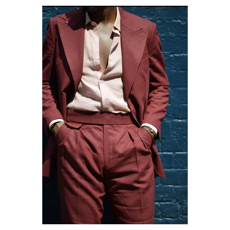 2025 New Fashion Men Suits Top Lapel Single Breasted Pocket Blazer Custom Made Tuxedo Business Daily Suit Set for Men Coat Fash
