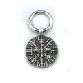 Viking Norse Vegvisir Compass Odin Raven Keychain for Men Key Ring Holder