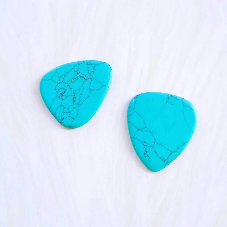 Huiying Wholesale Healing Stones Crystal Blue Turquoise Guitar Pick For Decoration