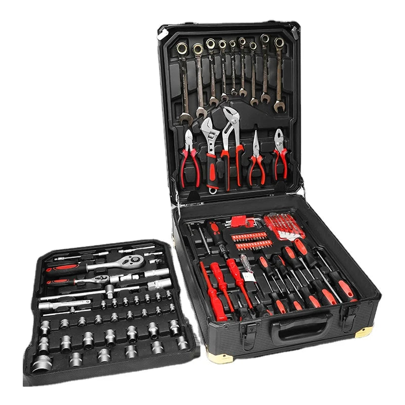 Stock 187 Pcs Household Aluminum Case Tool Set House Repair Kit Set Household Hand Tool Set With Hammer Pliers Screwdriver