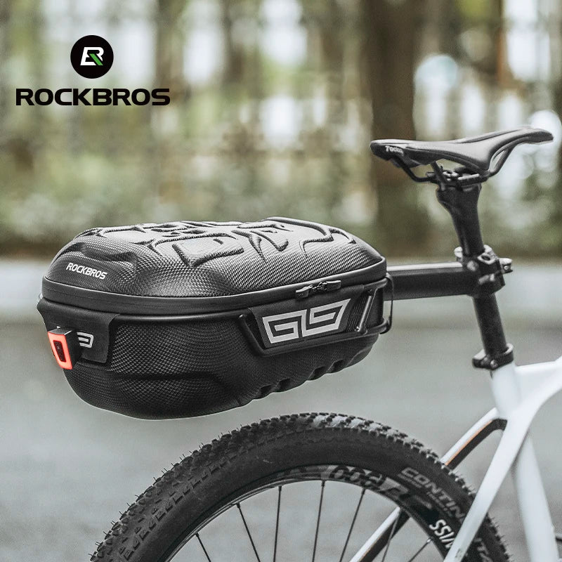 ROCKBROS Hard Shell Rear Bag Bicycle Saddle Rack Travel Bags Waterproof Bicycle Saddle Rack Bag