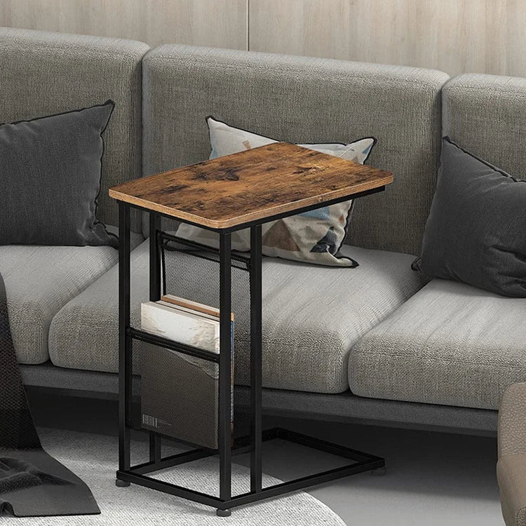 Modern Stylish Mini Sofa Square Luxury Wheel Wooden Metal Leg C Type Side Table Living Room Furniture Coffee Table