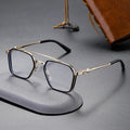 2023 New Double Nose Bridge Glasses Men and Women Anti Blue Ray Glasses Used Digital Prescription Lens Polygonal Glasses Frame