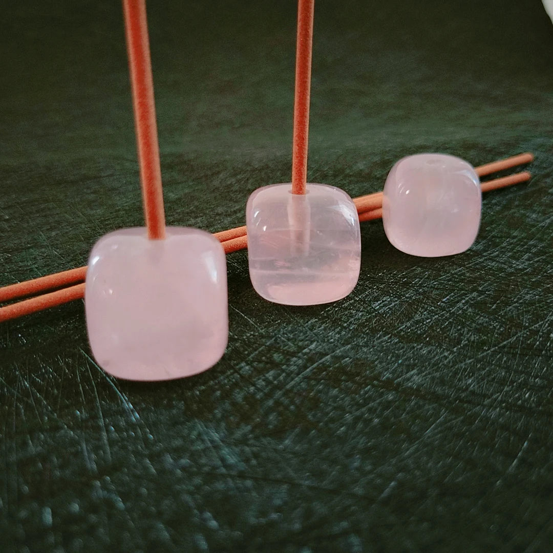 DIY Good Quality Rose Quartz Gemstone Ceramic Incense Holder with Gift Box Made From Plastic Stick Mini Gold