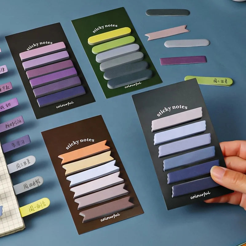 New Morandi Gradient Color Office School Index Label Sticky Notes Student Memo Pad Stationery Supplies Customize 120 PCS/pad