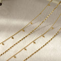 Multi-diamond Sequins Double-layer Ball Petal Chain Necklace Clavicle Chain Stacking Jewelry Stainless Steel Plated 18K Gold