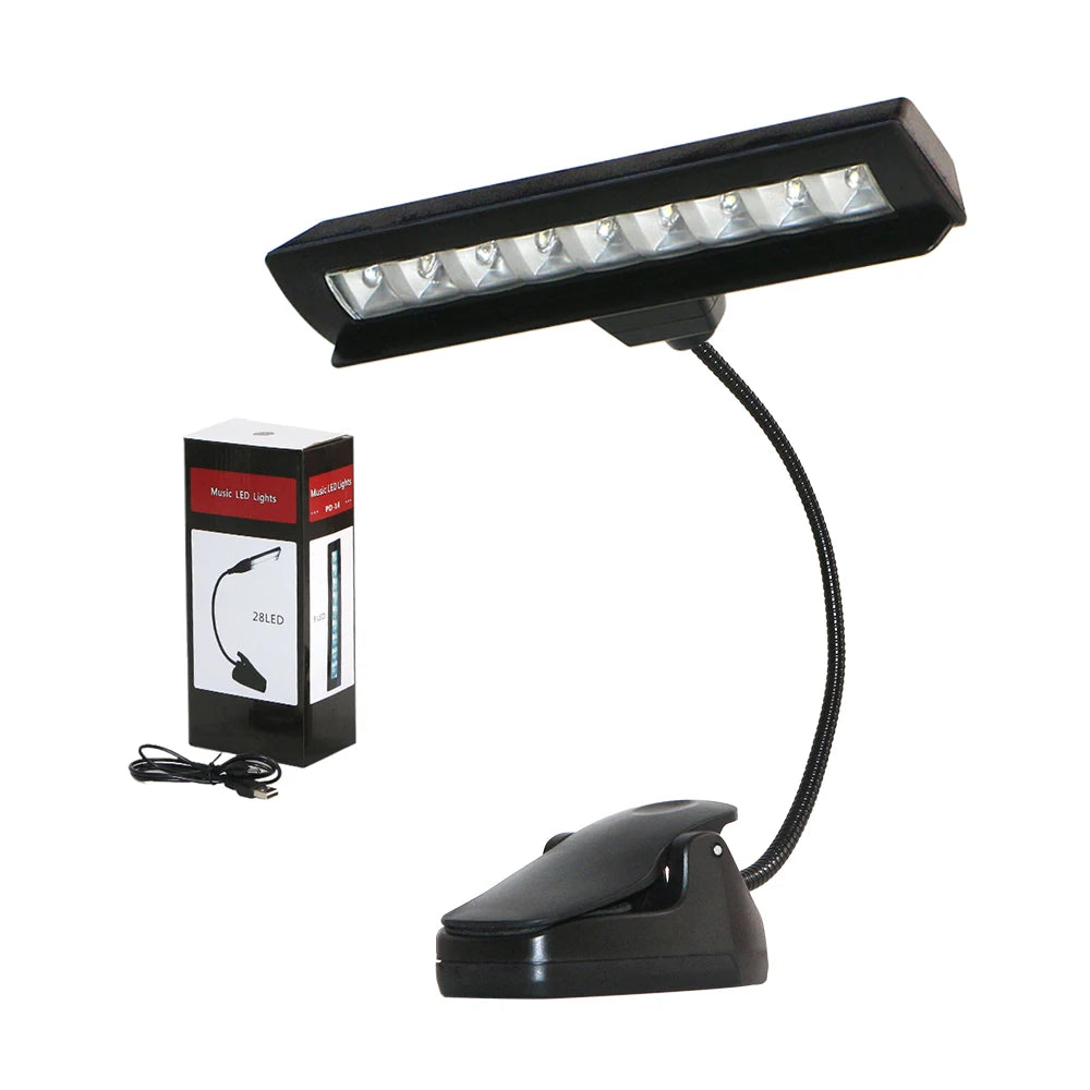 HEBIKOU PD-14 9Led Musical Instrument Stand Lamp Clip for Piano Sheet Reading