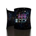 2023 New vogue Inflatable Tension Fabric Led Video 360 Photo Booth Enclosure Backdrop Green Screen Custom Stand Circular Sequin