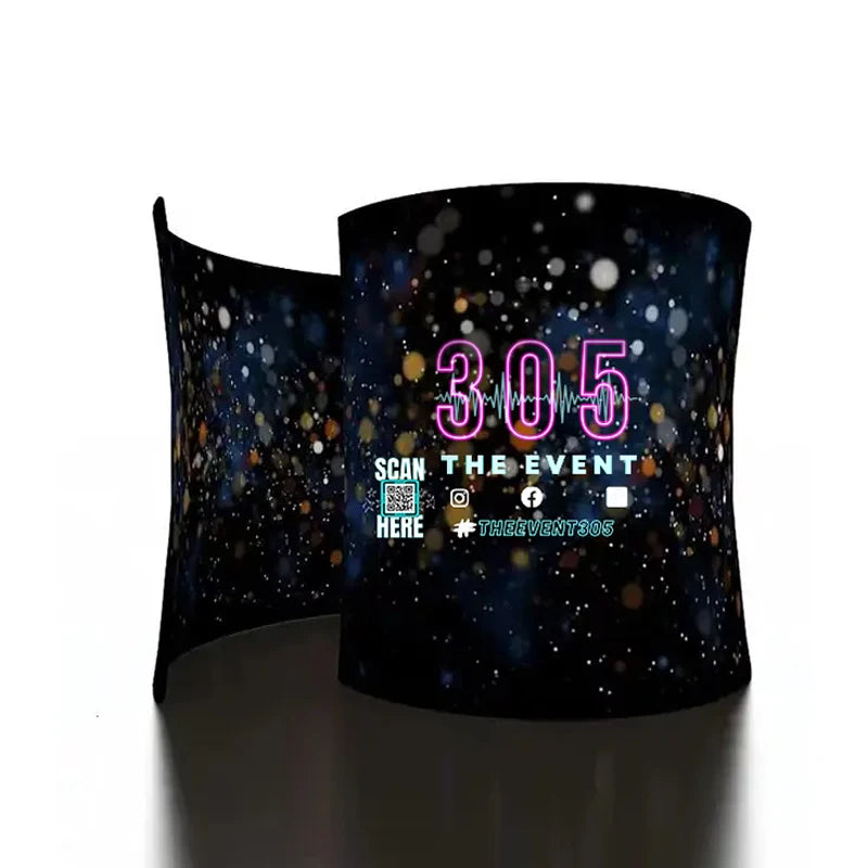 2023 New vogue Inflatable Tension Fabric Led Video 360 Photo Booth Enclosure Backdrop Green Screen Custom Stand Circular Sequin