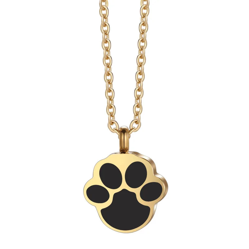 Colares Inoxidavel Pet Footprints Design Personalized Pet Necklace Cremation Jewelry Stainless Steel Necklace Pet for Ashes