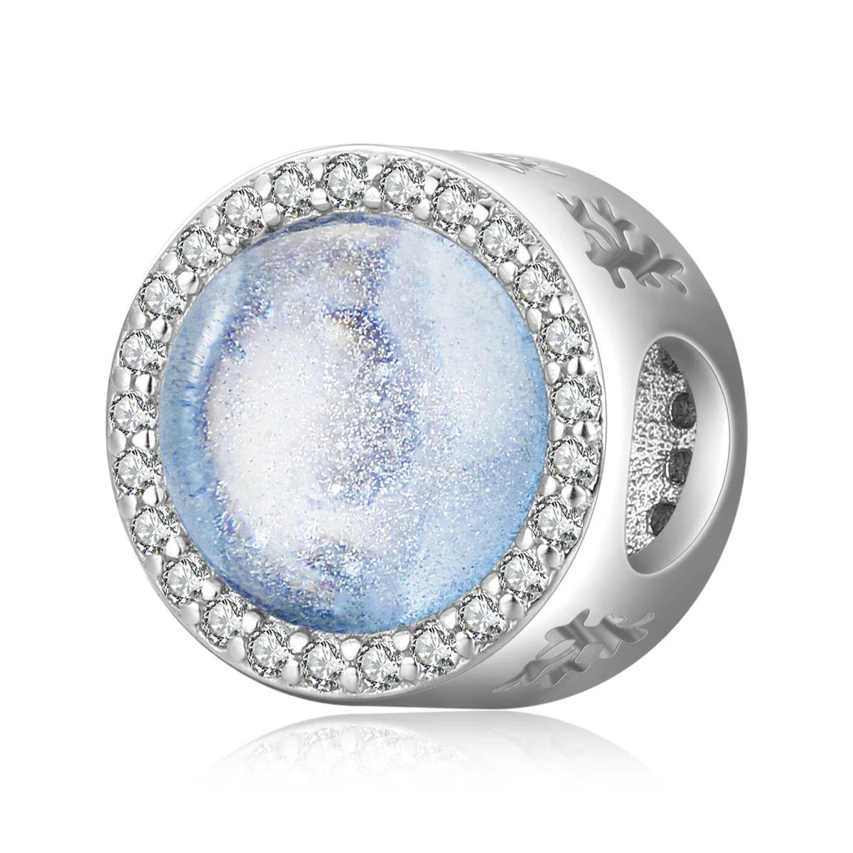 925 Sterling Silver Murano Glaze Charm Round Bead Fit Women Bracelet Fashion Jewelry DIY Gift SCC2040