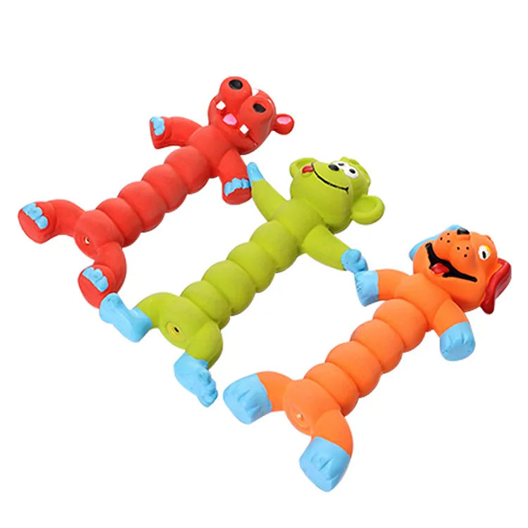 Juicepet Wholesale New Design Latex Soft Long Bone Shape Small Dog Chew Toy Bite Resistant Interactive Daily Use Indoor Outdoor