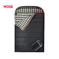 WOQI Wholesale Price Hot Sale Outdoor Cotton Double Camping Sleeping Bag with Compression Sack