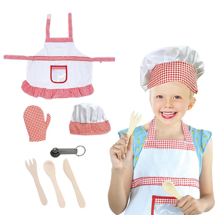 Hot Selling Birthday Party Professional Costumes 3-8 Y Kid Chef Role-playing Costume Career Day Outfit